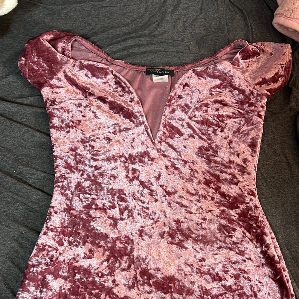 YaYa & co Velvet Mauve Dress